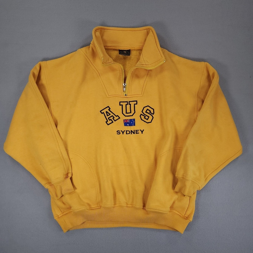 Vintage Sidney Australian Clothing Co 1/4 Zip Sweatshirt Fleeced Men's L
